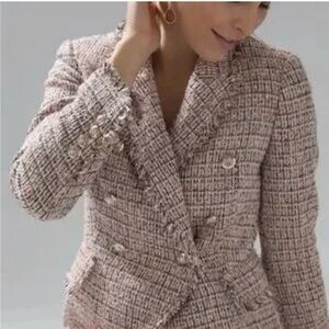 White House Black Market Speckled Boucle Tweed Blazer